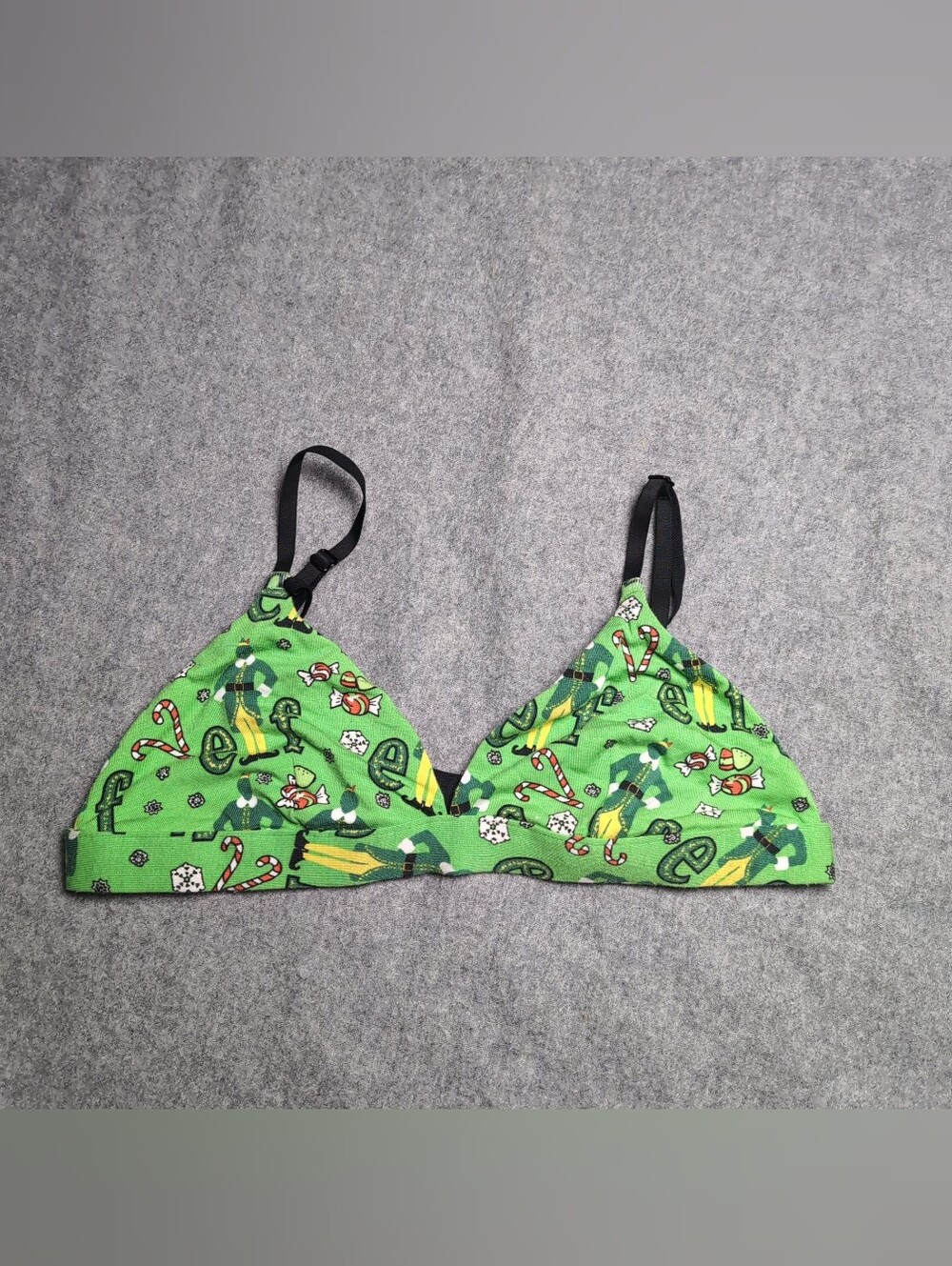 Meundies Elf Bra Will Ferrel Christmas Movie Graphic Print Size S EUC Festive
